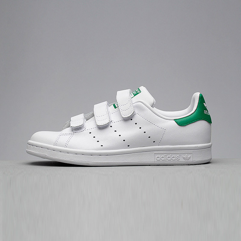 (adidas)运动休闲鞋 阿迪达斯男鞋 绿尾三叶草stan smith魔术贴女鞋