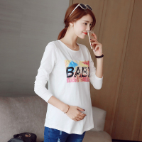 纯棉孕妇T恤卫衣2016新款孕妇装冬装韩版白色打底上衣秋冬潮妈6376
