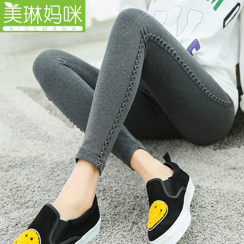 孕妇打底裤春季新款2017春装新款春秋外穿长裤纯棉潮妈百搭孕妇裤5872