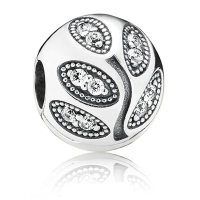 潘多拉PANDORA 闪亮叶子银色珠子固定扣 791416CZ