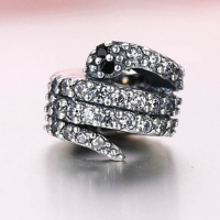 潘多拉Pandora-银色闪亮锆石盘旋蛇串珠 791539CZ