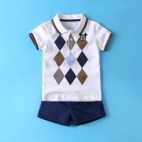 童装男童夏装套装中大童纯棉polo衫2017新款儿童翻领短袖T恤套装X16...