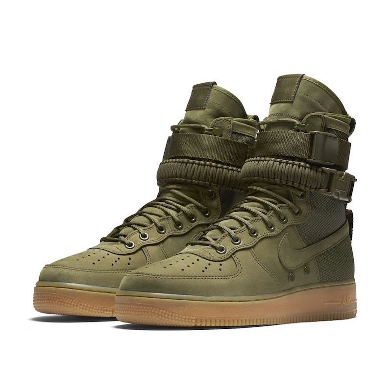 正品Nike Air Force 1军事空军一号 AF1军绿色休闲高帮板鞋859202-339 857872-001