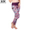 KW SPORTS 春夏新款弹力紧身瑜伽服长裤小脚花纹运动训练健身裤