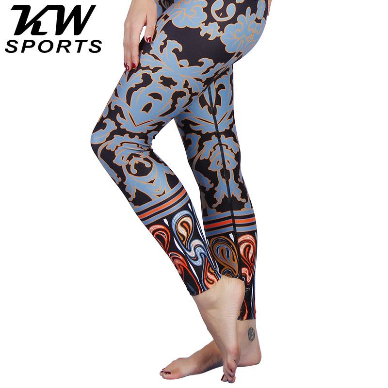 KW SPORTS 紧身跑步瑜珈健身裤女束腿舞蹈瑜伽长裤2016春夏季新款图片