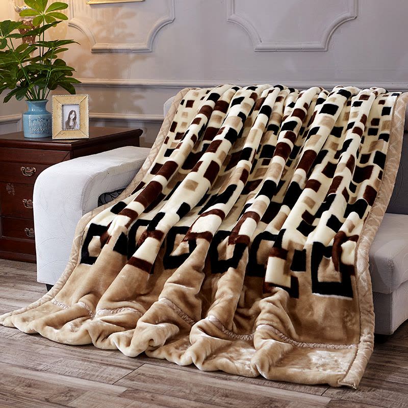 素风家纺 双层加厚保暖拉舍尔毛毯 冬季拉舍尔毯子 办公室学生儿童盖毯图片