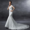 2016秋冬新款优雅双肩修身鱼尾白色简约拖尾婚纱