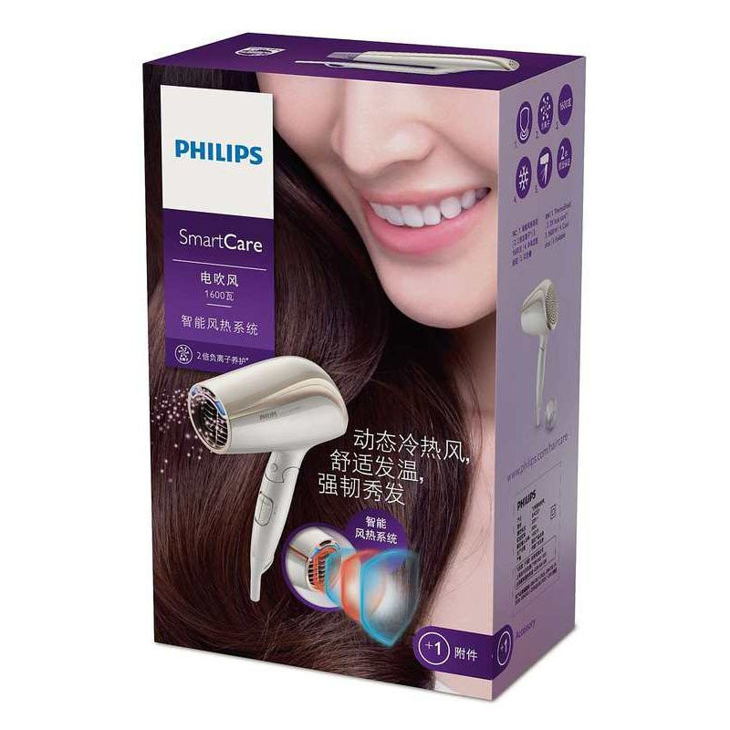 Philips/飞利浦吹风机BHC201家用大功率负离子冷热风可折叠正品
