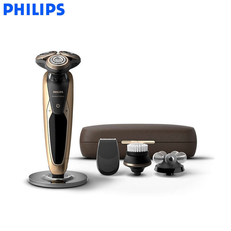 飞利浦(Philips)电动剃须刀SP9811全金属基座 V型切剃系统 8向轮廓跟踪剃须刀头 控油洁面刷 精确修剪