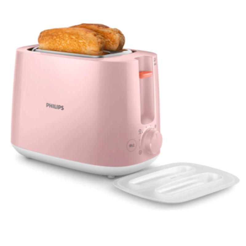 飞利浦（PHILIPS）全自动家用多士炉HD2584/50 面包机吐司机烤面包内置烘烤架 甜蜜粉色