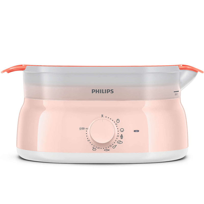 飞利浦（PHILIPS）厨房粉色套装（面包机 咖啡机 电蒸锅 电水壶）电蒸锅 HD9103/11