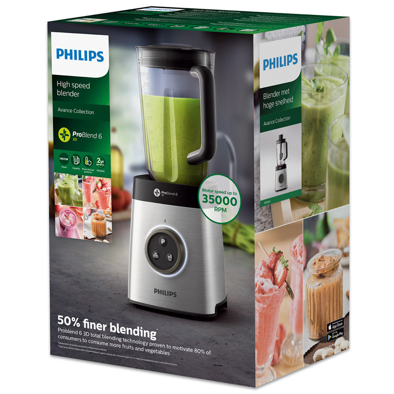 飞利浦（PHILIPS） HR3653/00 破壁机 家用高速电动榨汁搅拌做辅食破冰多功能料理机