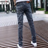 夏季新款韩版男装小脚牛仔裤修身弹力男士牛仔裤男
