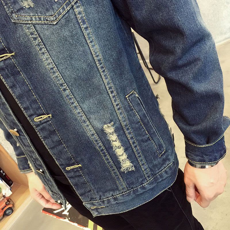 秋季男士牛仔外套男复古学生青年韩版修身牛仔衣薄款上衣潮流夹克图片