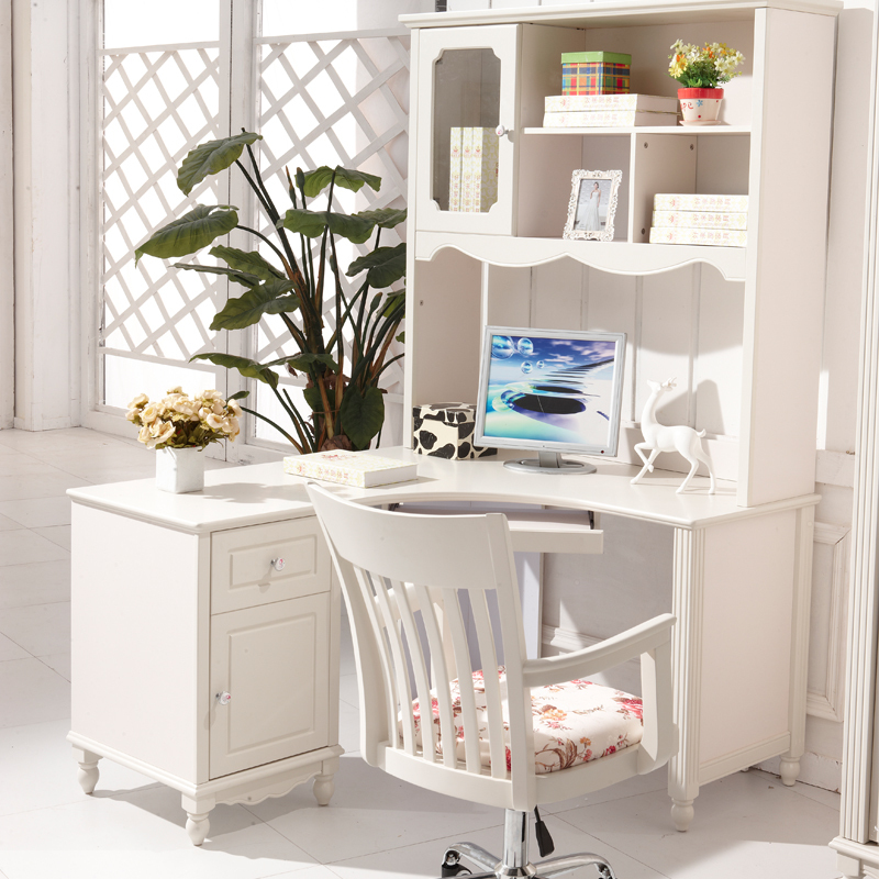 易达彼思韩式田园拐角书桌转角书台学习桌台式家用电脑桌组合书柜