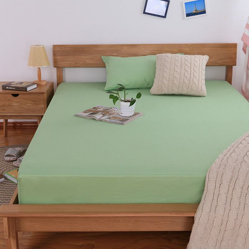 俏居纯棉床笠单件 1.5m床全棉床罩席梦思床垫保护套1.8m纯色床套图片