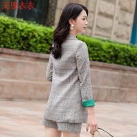无畏衣衣chic网红格子西装套装女韩版2019秋装新款休闲百搭显瘦显高套装