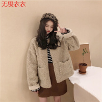 无畏衣衣羊羔毛两面穿拼接皮毛一体短款外套女2020冬新款加厚棉衣棉服外套潮