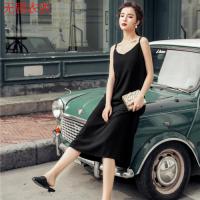 无畏衣衣2020新款女夏装吊带连衣裙女宽松内搭打底V领雪纺长裙度假性感裙子