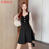 无畏衣衣赫本风心机黑裙秋装2020年新款女气质收腰显瘦a字裙黑色连衣裙优质A字裙