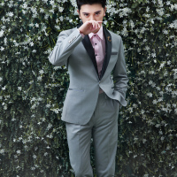 2016新款结婚西装男士青果领修身灰色商务绅士西服男套装新郎伴郎礼服定制