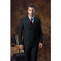 2016剑乔伯爵新款结婚西装男士戗驳领修身黑色两粒双排扣西服男套装新郎装伴郎装礼服