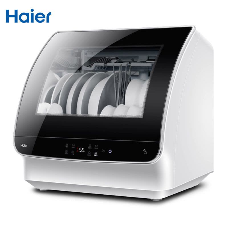 海尔（Haier） HTAW50STGB 小贝台式洗碗机 鎏金黑视窗 自由安装图片