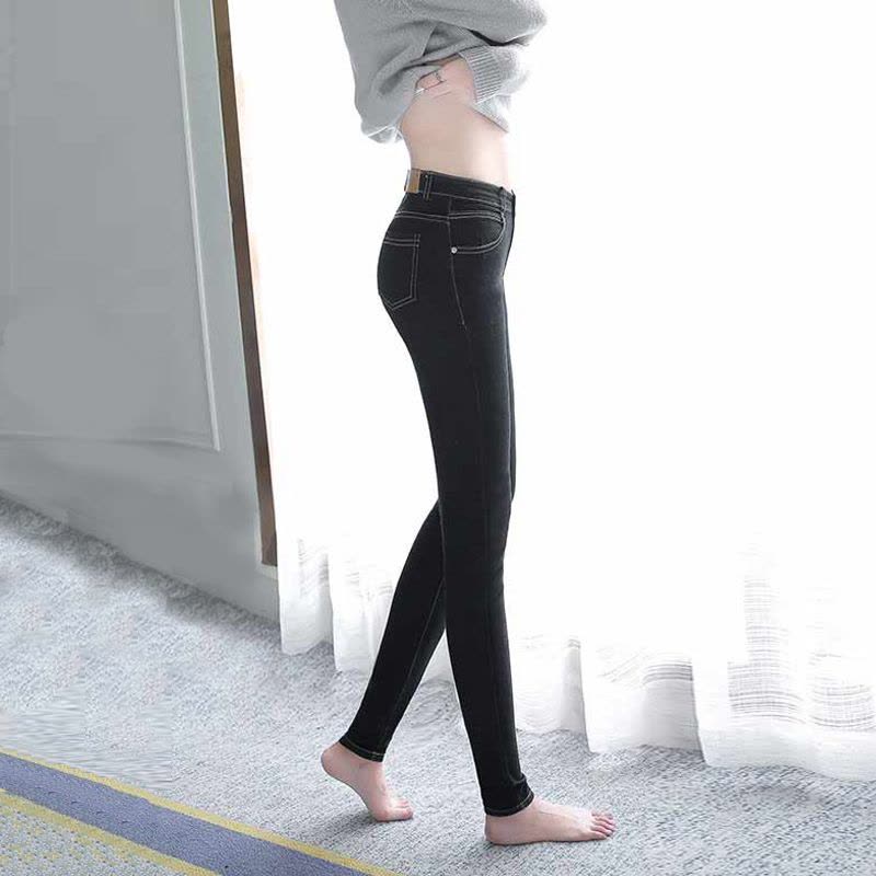 古德奈秋冬加绒牛仔裤女士长裤显瘦韩版女裤保暖小脚铅笔裤图片