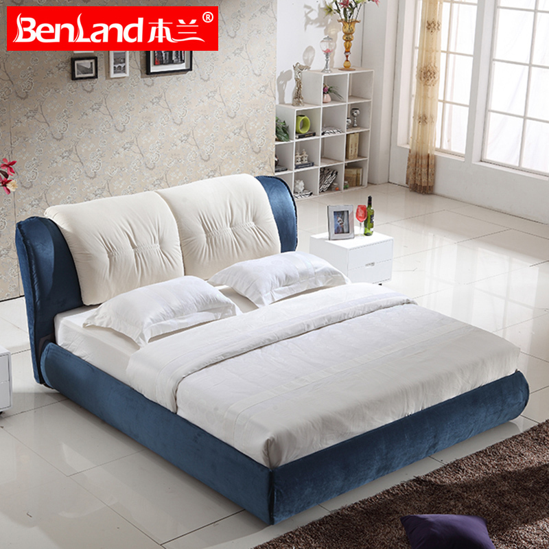 本兰 床 布艺软床可拆洗床简约现代1.8米 S-HB6050