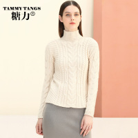 糖力2016冬装新款欧美女装高领长袖毛衣显瘦修身打底套头针织上衣