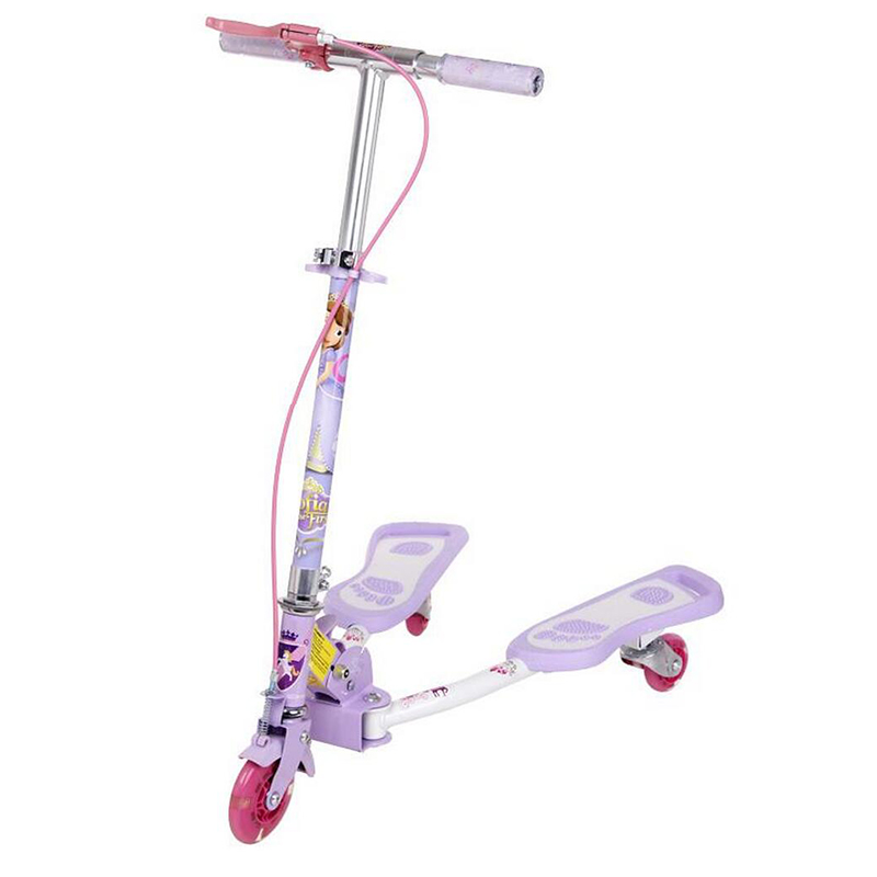 迪士尼(Disney)大孩童蛙式滑板车5-12岁米奇索菲亚公主蜘蛛侠形象款蛙车三轮滑板车剪刀车