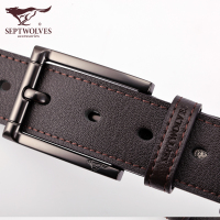 七匹狼皮带男士真皮针扣腰带牛皮年轻人时尚爸爸裤带夏季裤腰带潮
