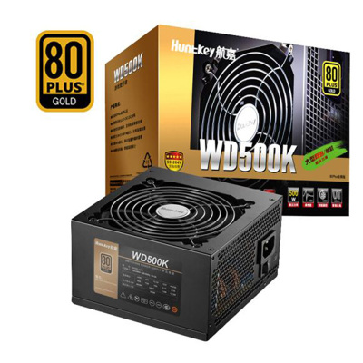 航嘉(Huntkey)金牌500W WD500K电脑电源(80PLUS金牌/单路40A/全电压/LLC+SR+DC)