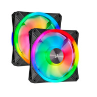 美商海盗船 (USCORSAIR) QL140 RGB 两颗装 带控制器 四灯环 高风量风压 炫彩灯光 散热风扇