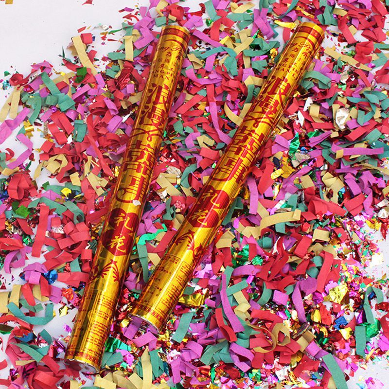 吟秀婚庆用品礼花筒30cm礼炮婚房布置场景生日会喷彩带亮片a8692100cm