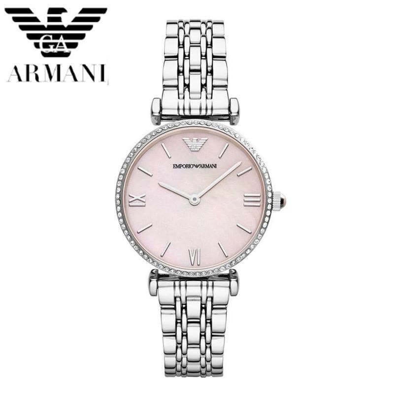欧美品牌正品Armani阿玛尼手表女表超薄时装表精钢带镶钻腕表女士手表AR1909图片