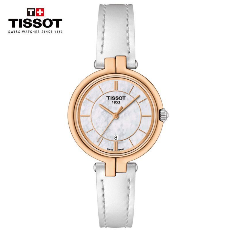 瑞士品牌天梭tissot手表弗拉明戈系列时尚休闲女表钢带石英表女士腕表
