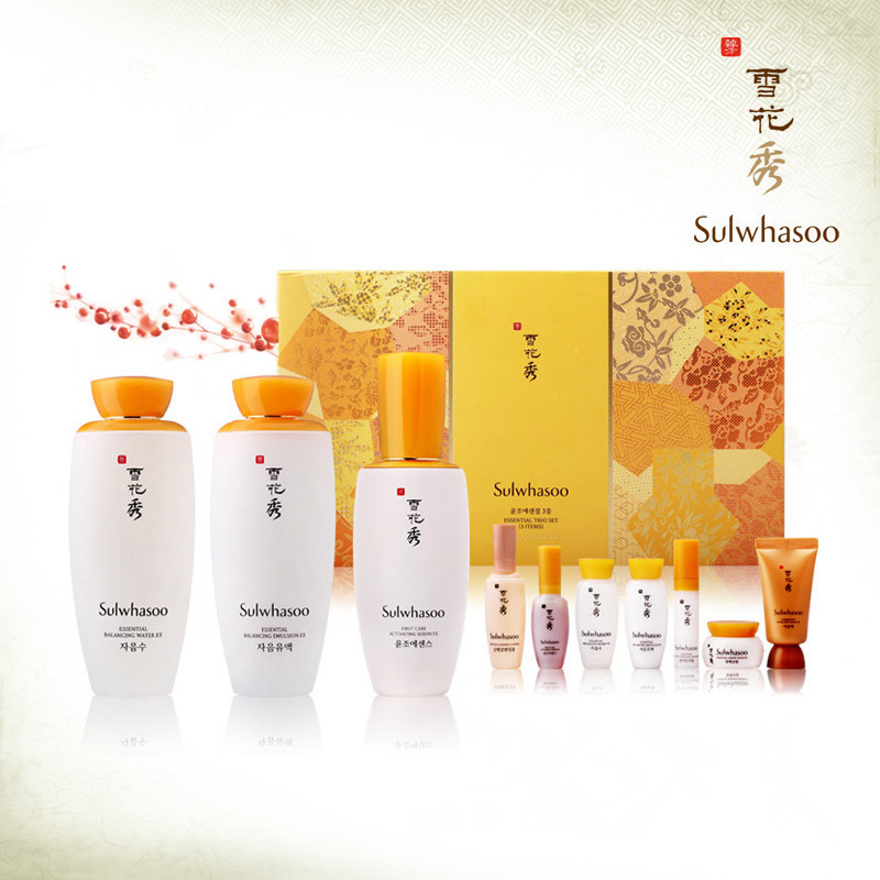雪花秀SULWHASOO 韩国专柜正品直邮 韩方去黄 改善粗糙 滋润营养保湿补水再生 滋阴润燥水乳精华三件套装礼盒套盒