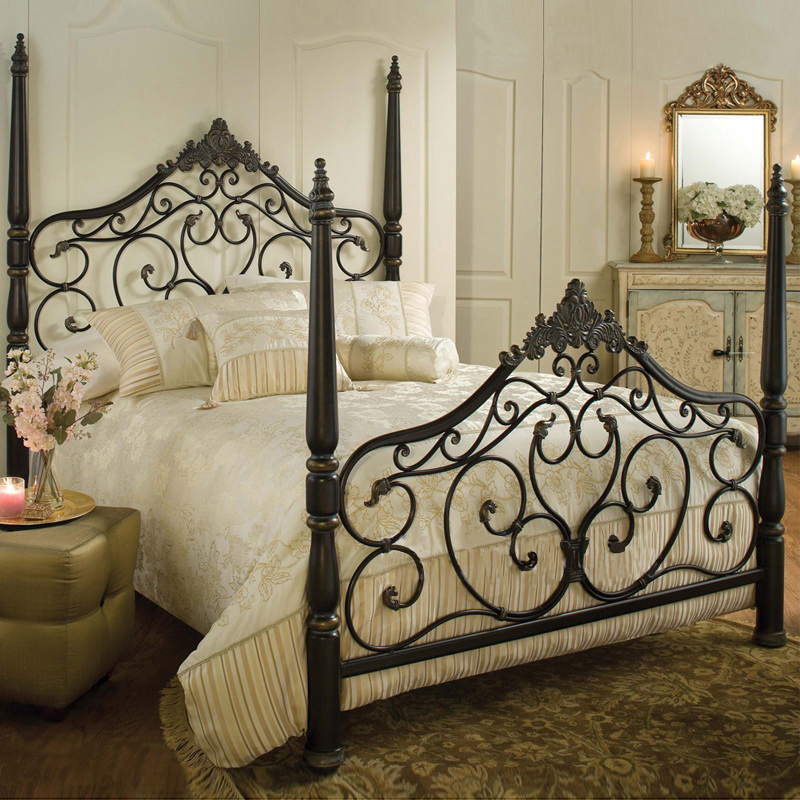 新滢铁艺床家具套装卧室复古欧式铁艺床18米公主床结婚床双人床可定制