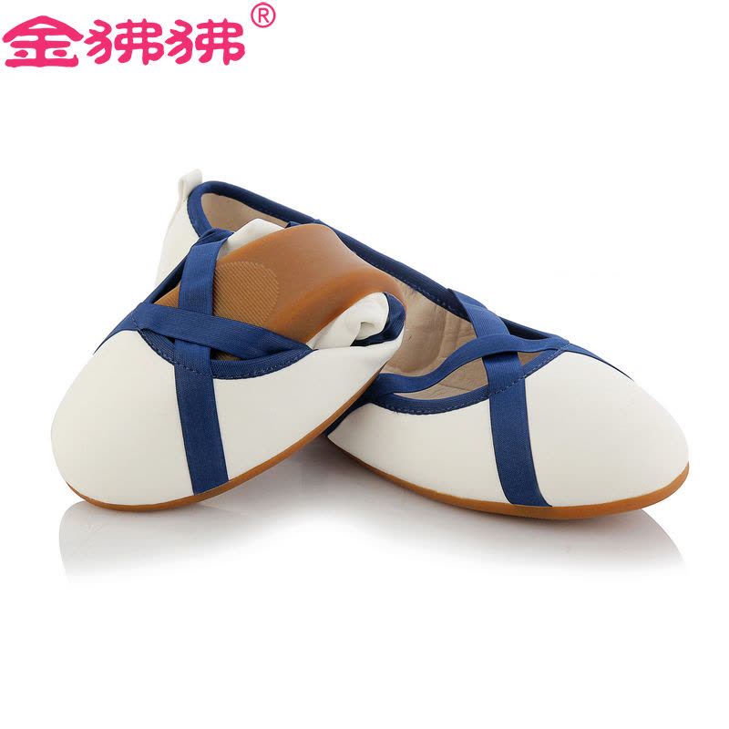 金狒狒蛋卷鞋2016年新款柔软平底鞋俏皮小圆头女鞋交叉绑带单鞋 平跟舞蹈鞋上班鞋图片