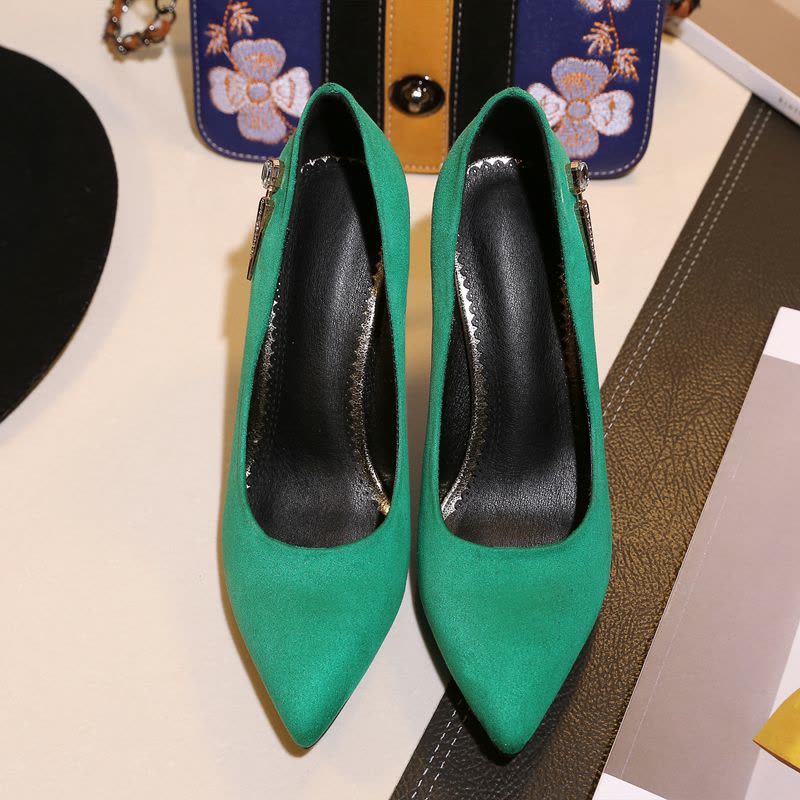 金狒狒2017春新款水钻尖头浅扣超高跟细跟时尚单鞋图片