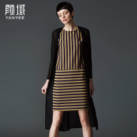 颜域品牌女装2016秋装新款欧美时尚长款雪纺衫防晒长袖披肩薄开衫00S5139