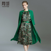 颜域品牌女装2016秋款小立领宽松七分袖衬衫开衫侧开衩中长款外套 00W5485