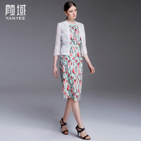 颜域品牌女装2016春夏新款欧美简约纯色镂空蕾丝七分袖开衫空调衫 00S6153