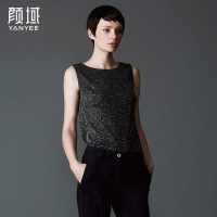 颜域2016秋装新品 时尚简约修身工字吊带背心女无袖百搭打底衫 40S5140