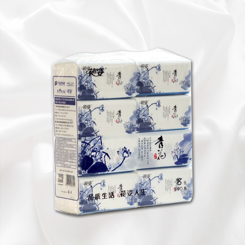 花姿 Floral 抽纸hc190 8花姿纸巾抽纸青花尚品抽取面巾纸130抽 8包 价格图片品牌报价 苏宁易购花姿官方旗舰店