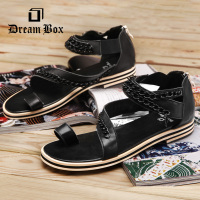 DreamBox钧博男鞋2015夏季新款真皮套趾罗马凉鞋个性朋克凉鞋男