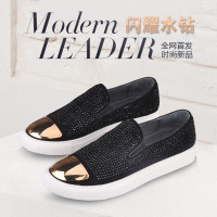 DreamBox2016新款男鞋圆头真皮运动休闲板鞋水钻套脚懒人鞋潮鞋子