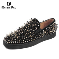 DreamBox钧博欧美潮2016新款铆钉真皮低帮红底乐福鞋套脚懒人鞋