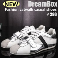 DreamBox阿甘鞋男鞋韩版新款潮流日常休闲板鞋真皮透鞋男